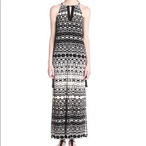 Maggy London Brush Geo Printed Maxi Dress